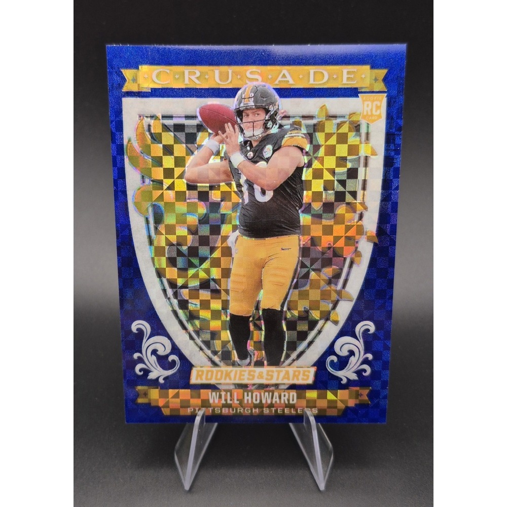 2025 Rookies & Stars‎ Will Howard #12 Crusade Blue Plaid Prizm SP (RC) Steelers
